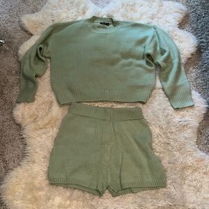 Nasty Gal Green Sweater Lounge Set